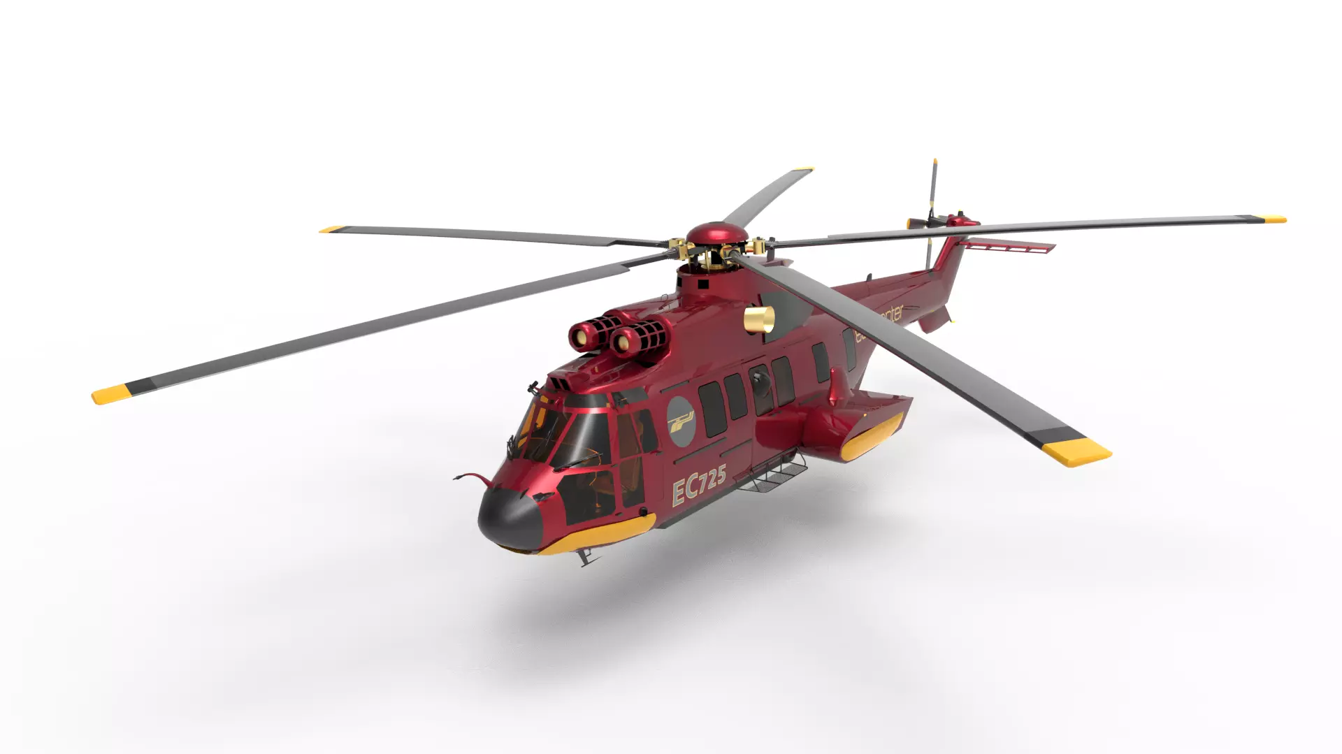 Eurocopter EC725 Low-poly 3D model
