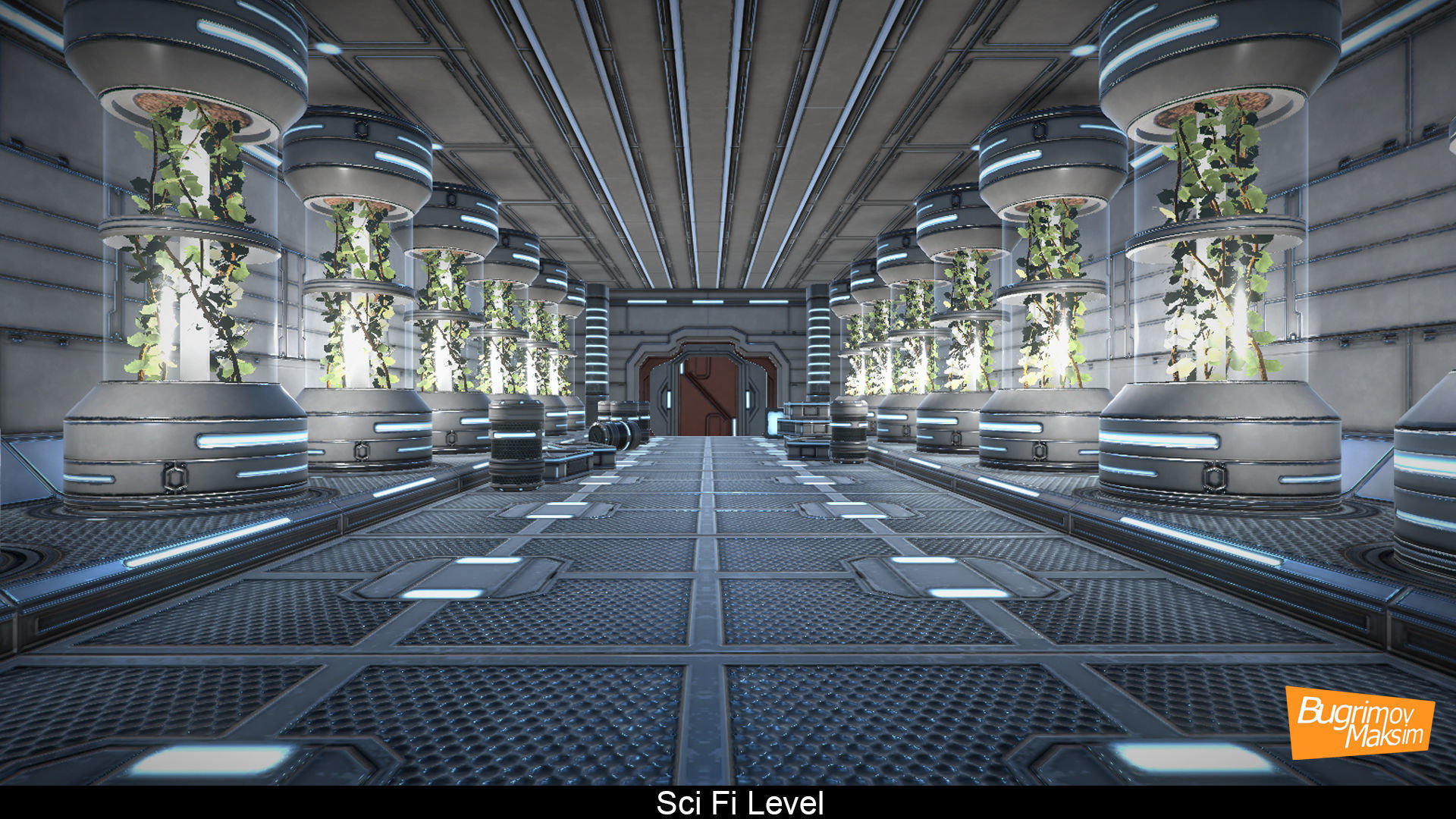 Sci Fi level Low-poly 3D model_2