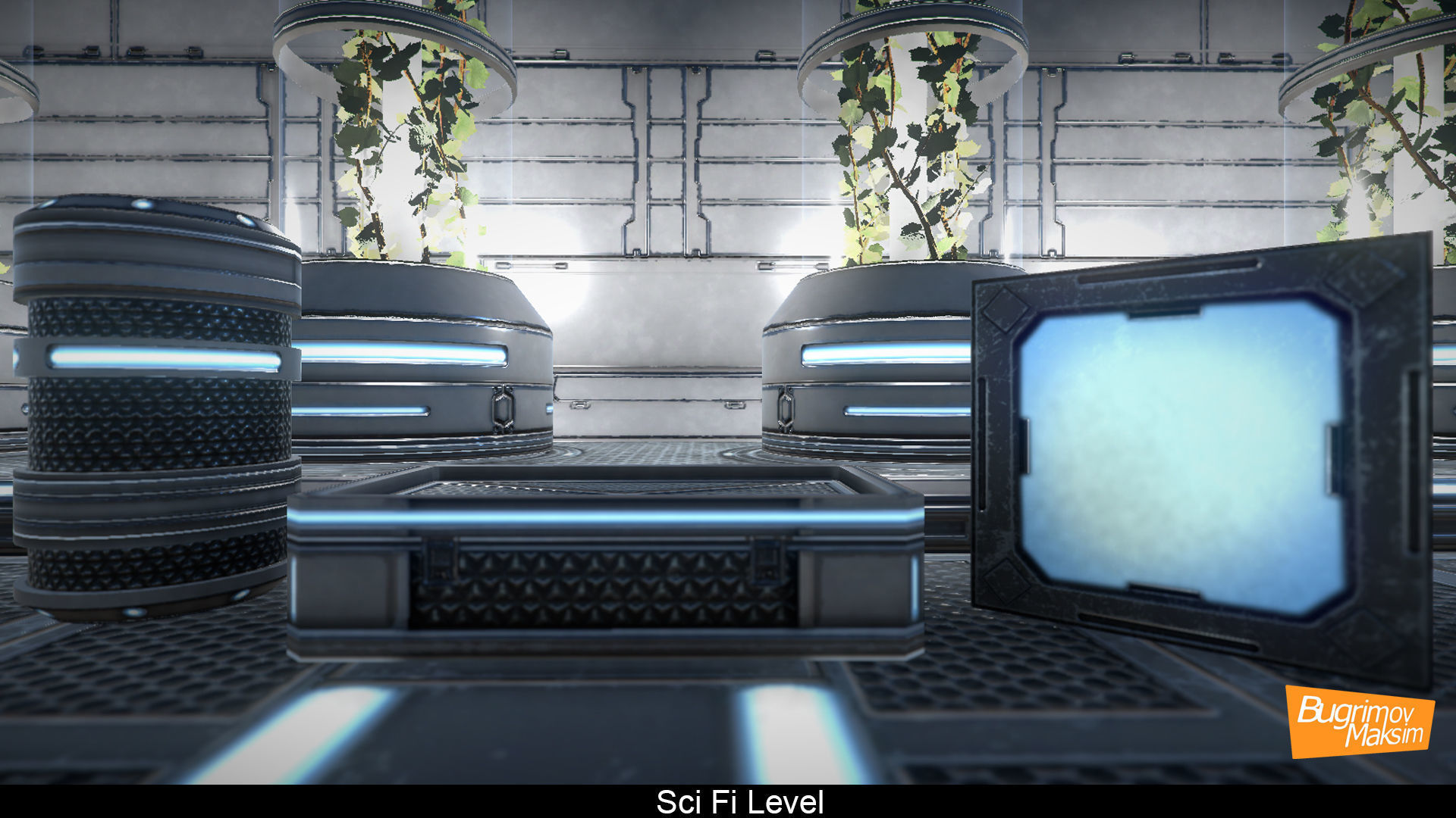 Sci Fi level Low-poly 3D model_7