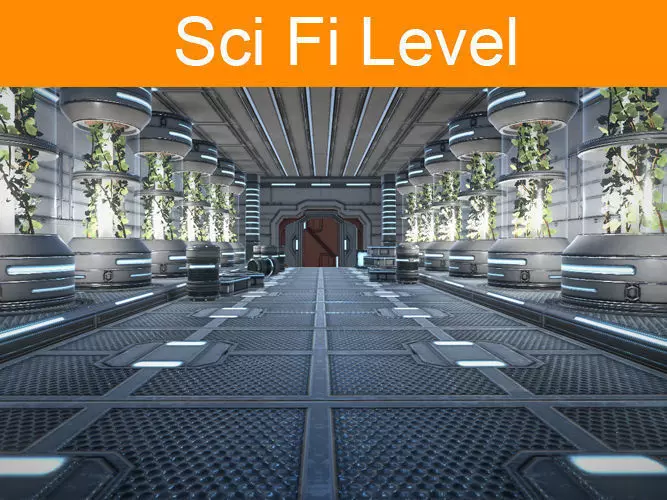 Sci Fi level Low-poly 3D model_0