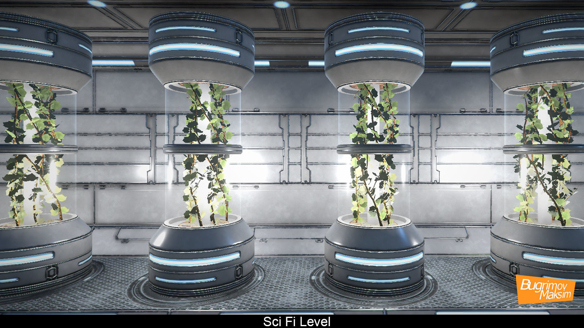 Sci Fi level Low-poly 3D model_5