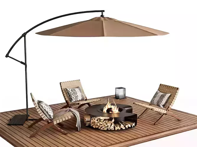 Modern outdoor tables and chairs 3D model