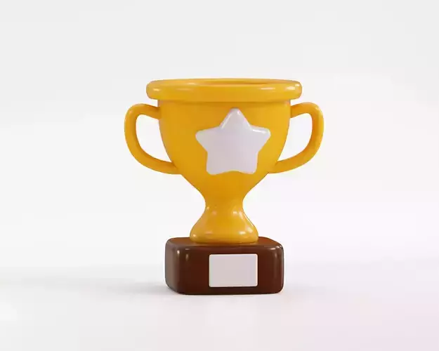 Cartoon Golden Trophy Low-poly 3D model