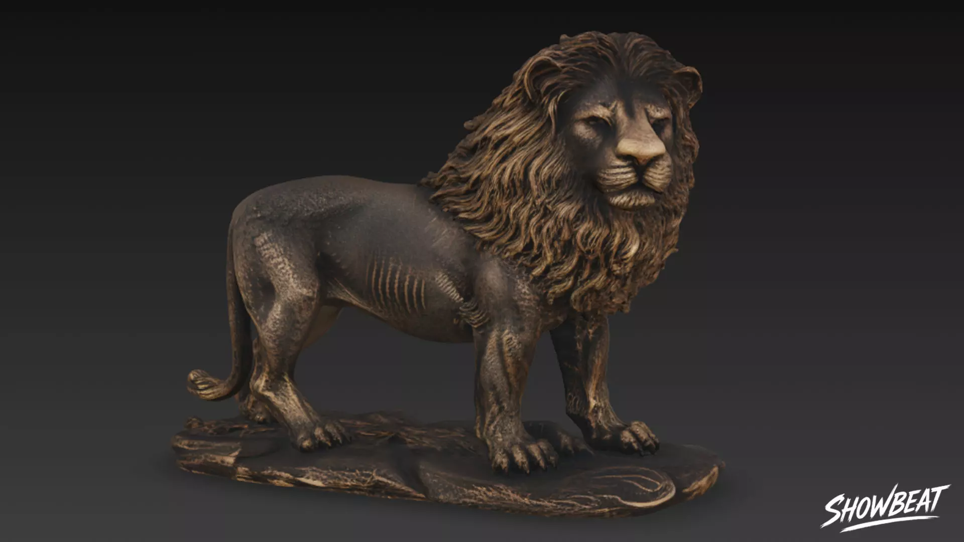 Lion Statue V42 Low-poly 3D model