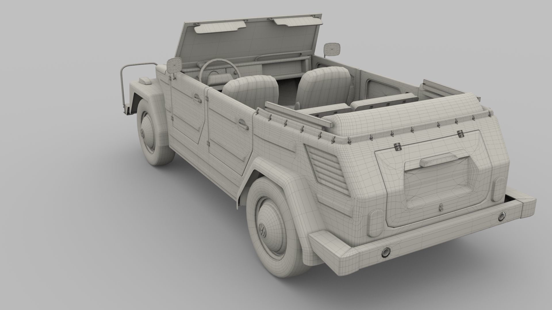 VW 181 Thing with interior 3D model_30