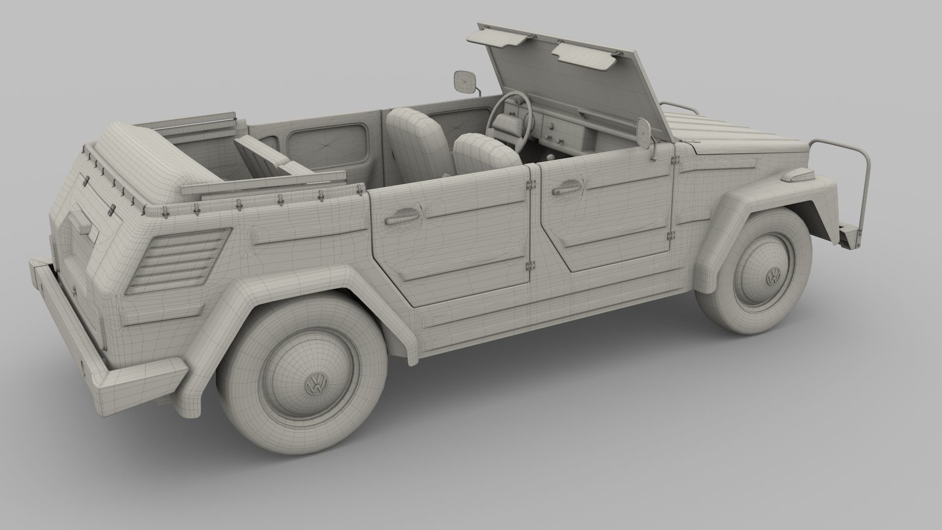 VW 181 Thing with interior 3D model_35