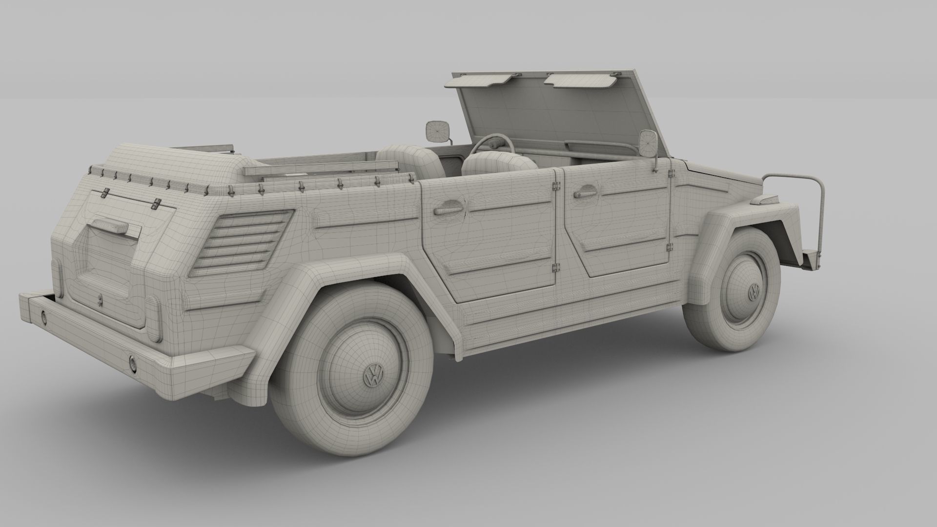 VW 181 Thing with interior 3D model_19