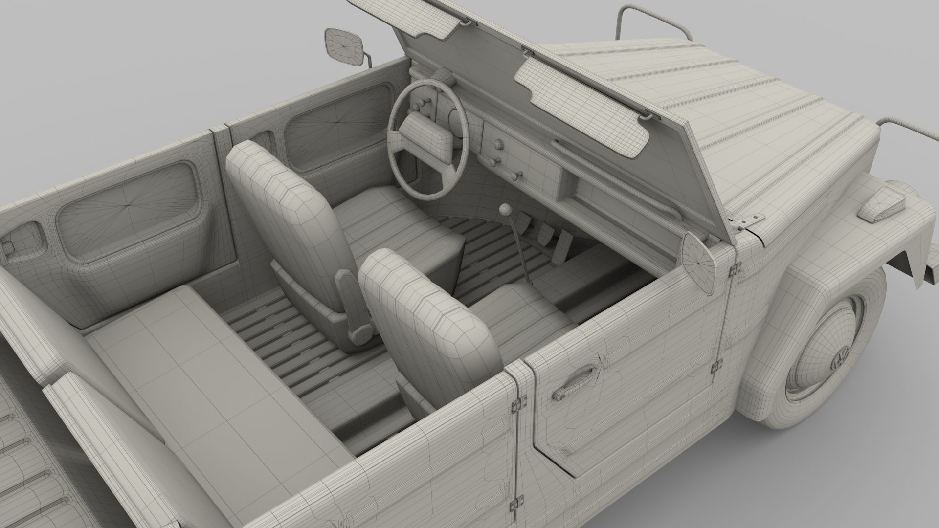 VW 181 Thing with interior 3D model_15