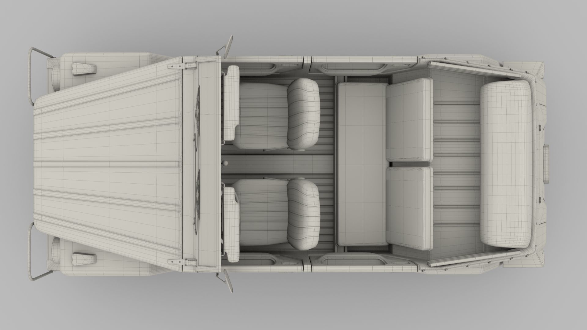 VW 181 Thing with interior 3D model_37