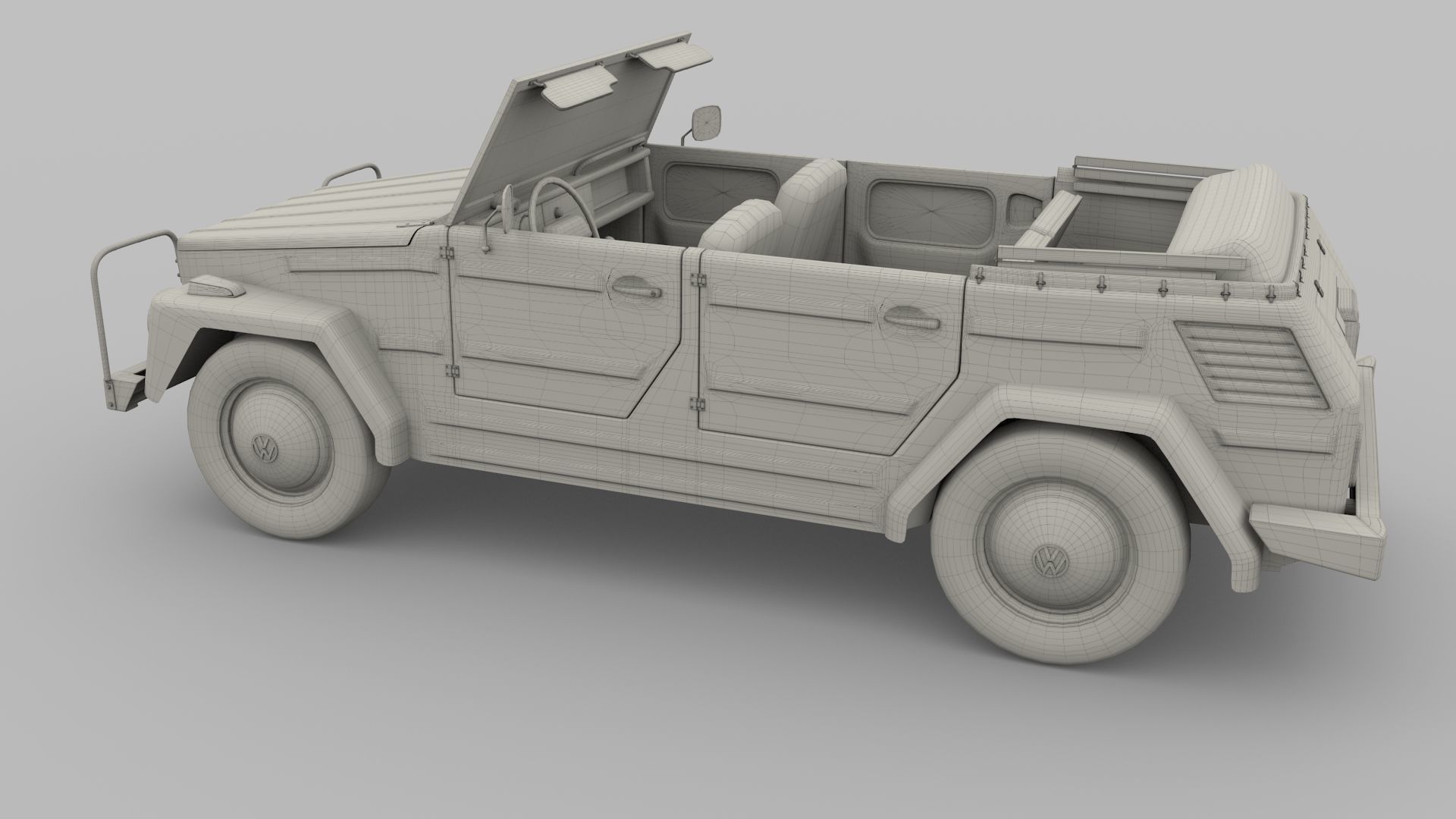 VW 181 Thing with interior 3D model_33