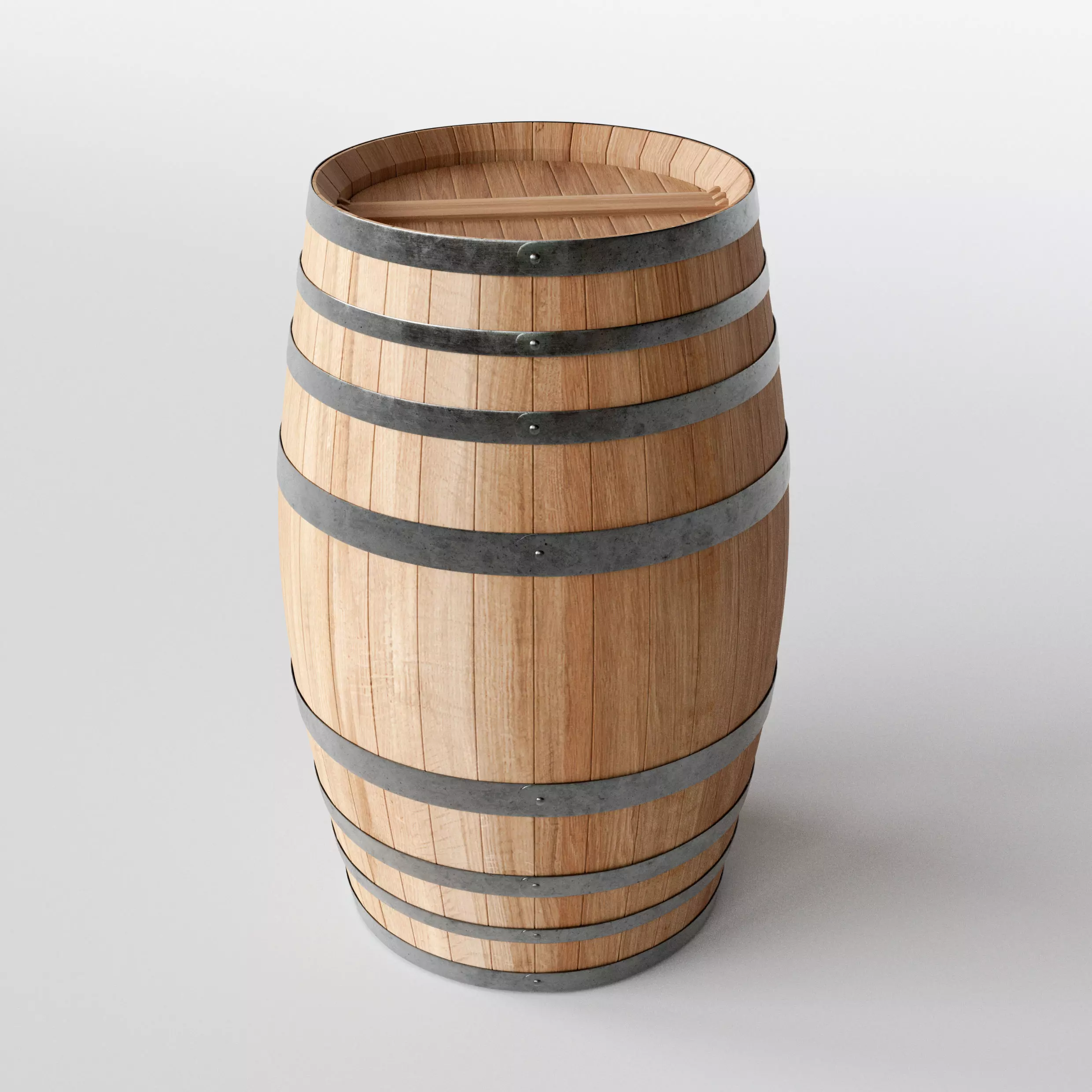 New Oak Cognac Wine Barrel 3D Model 3D model