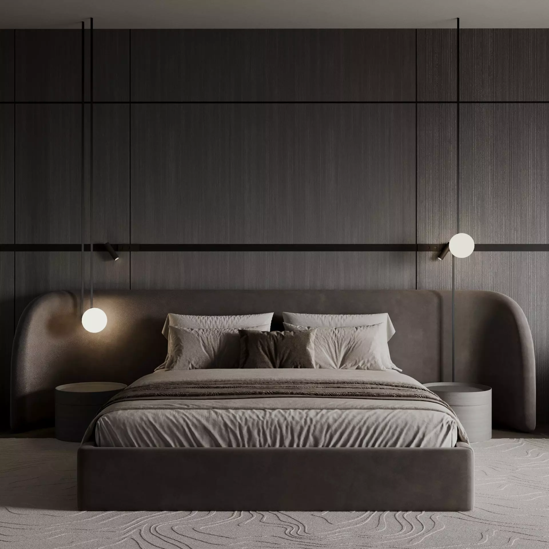 Modern Bedroom Interior 3D Scene - 3ds Max - Corona Renderer 3D model