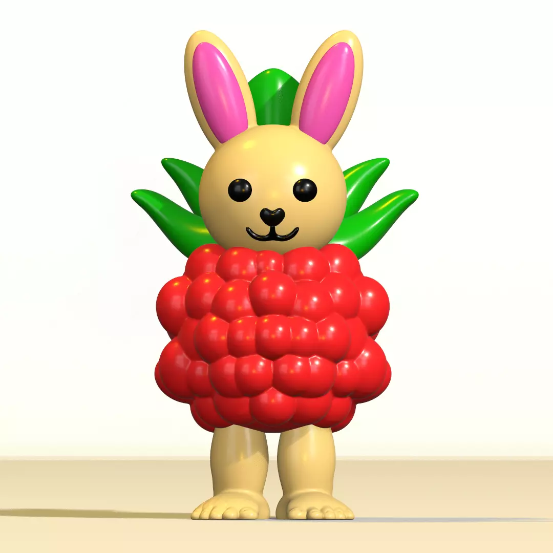 Raspberrini Rabbitini Brainrot STL 3mf Multicolor 3D Model 3D print model