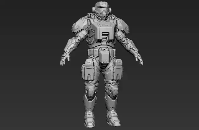 Sci-Fi Military Armour Basemesh 006 3D model
