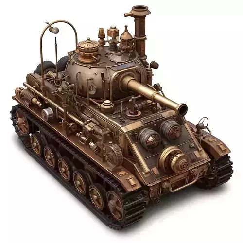Steampunk Heavy Battle Tank 3D Model