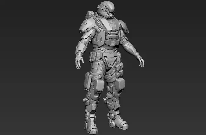Sci-Fi Military Armour Basemesh 007 3D model
