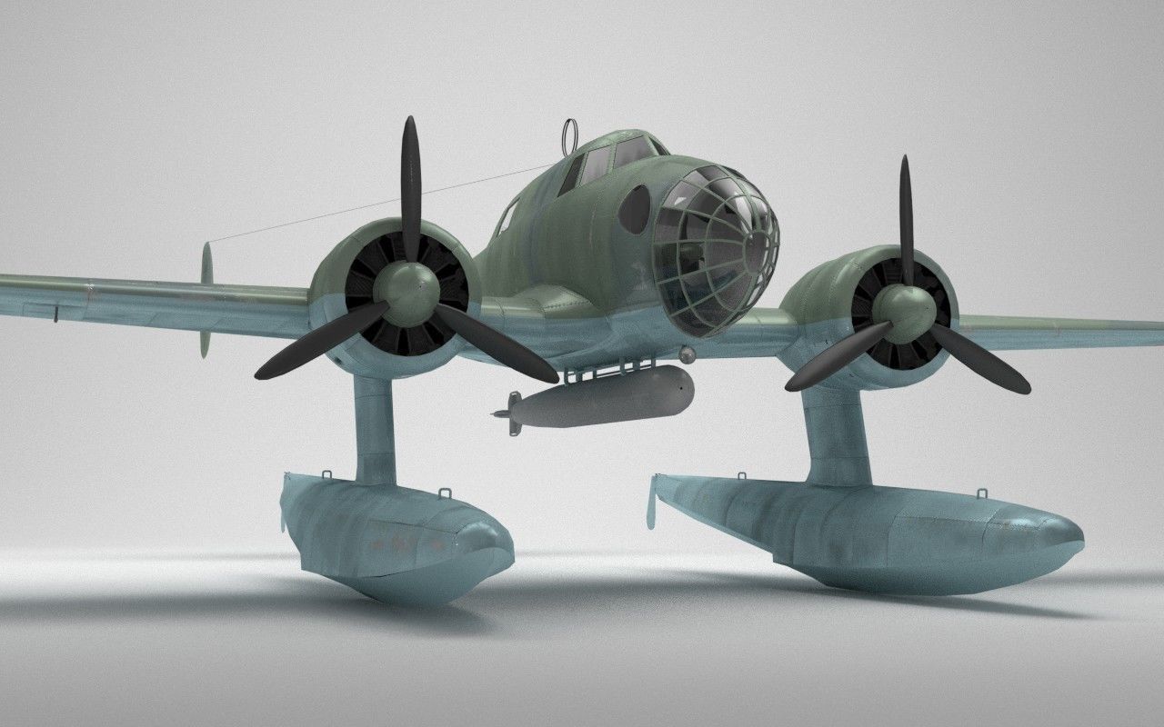 RWD-22 torpedo bomber Low Poly Low-poly 3D model_3