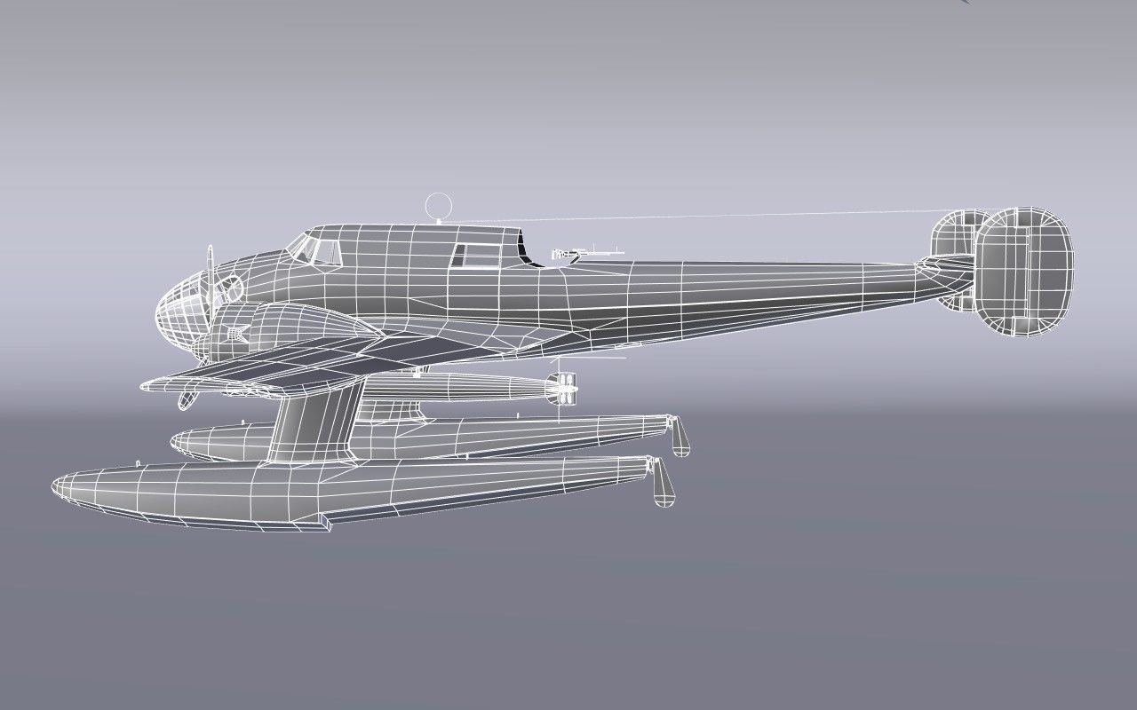 RWD-22 torpedo bomber Low Poly Low-poly 3D model_8