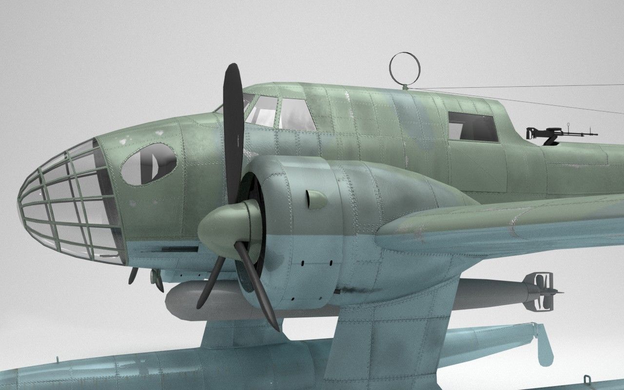 RWD-22 torpedo bomber Low Poly Low-poly 3D model_6