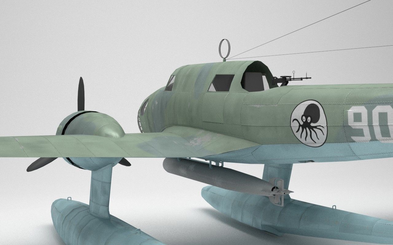 RWD-22 torpedo bomber Low Poly Low-poly 3D model_5