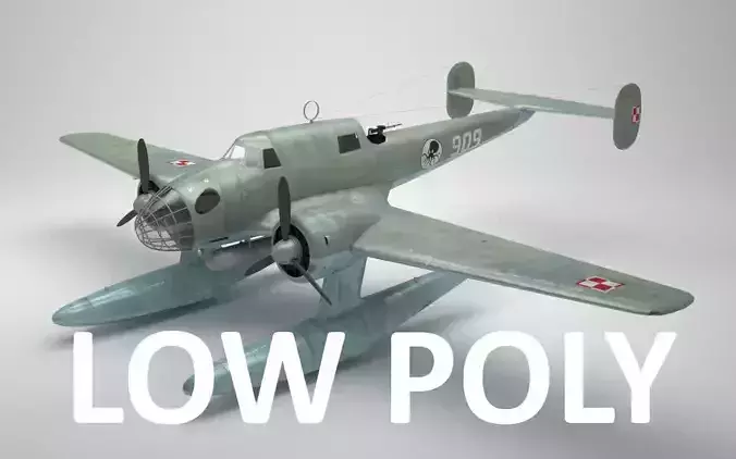 RWD-22 torpedo bomber Low Poly Low-poly 3D model