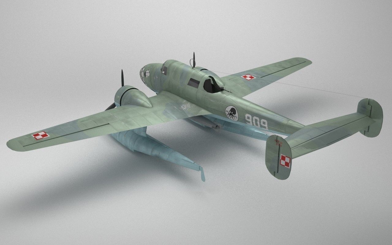 RWD-22 torpedo bomber Low Poly Low-poly 3D model_2