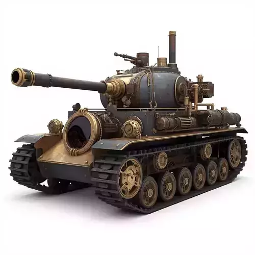 Steampunk Heavy Battle Tank 3D Model