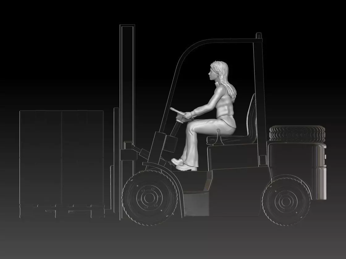 warehouse girl 5 forklift 3D print model