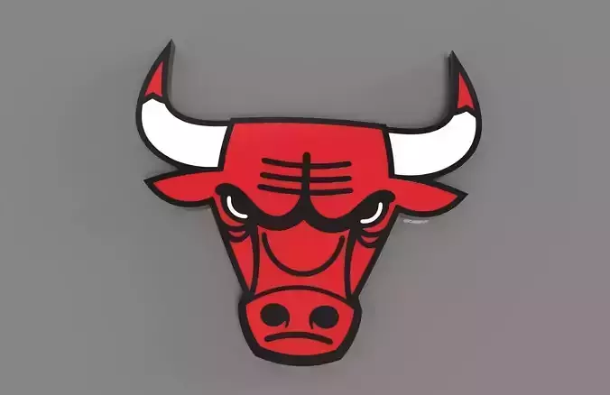 Chicago Bulls logo Free 3D print model