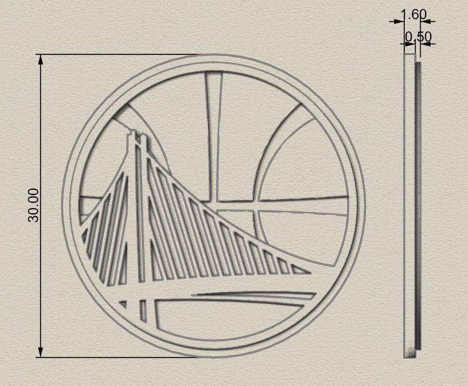 Golden State Warriors logo Free 3D print model_5