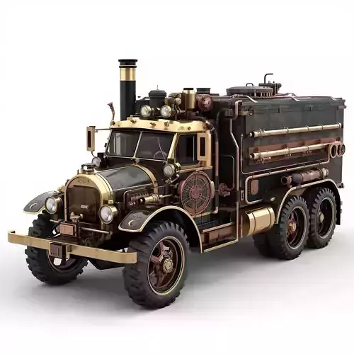 Steampunk Military Supply Truck 3D Model