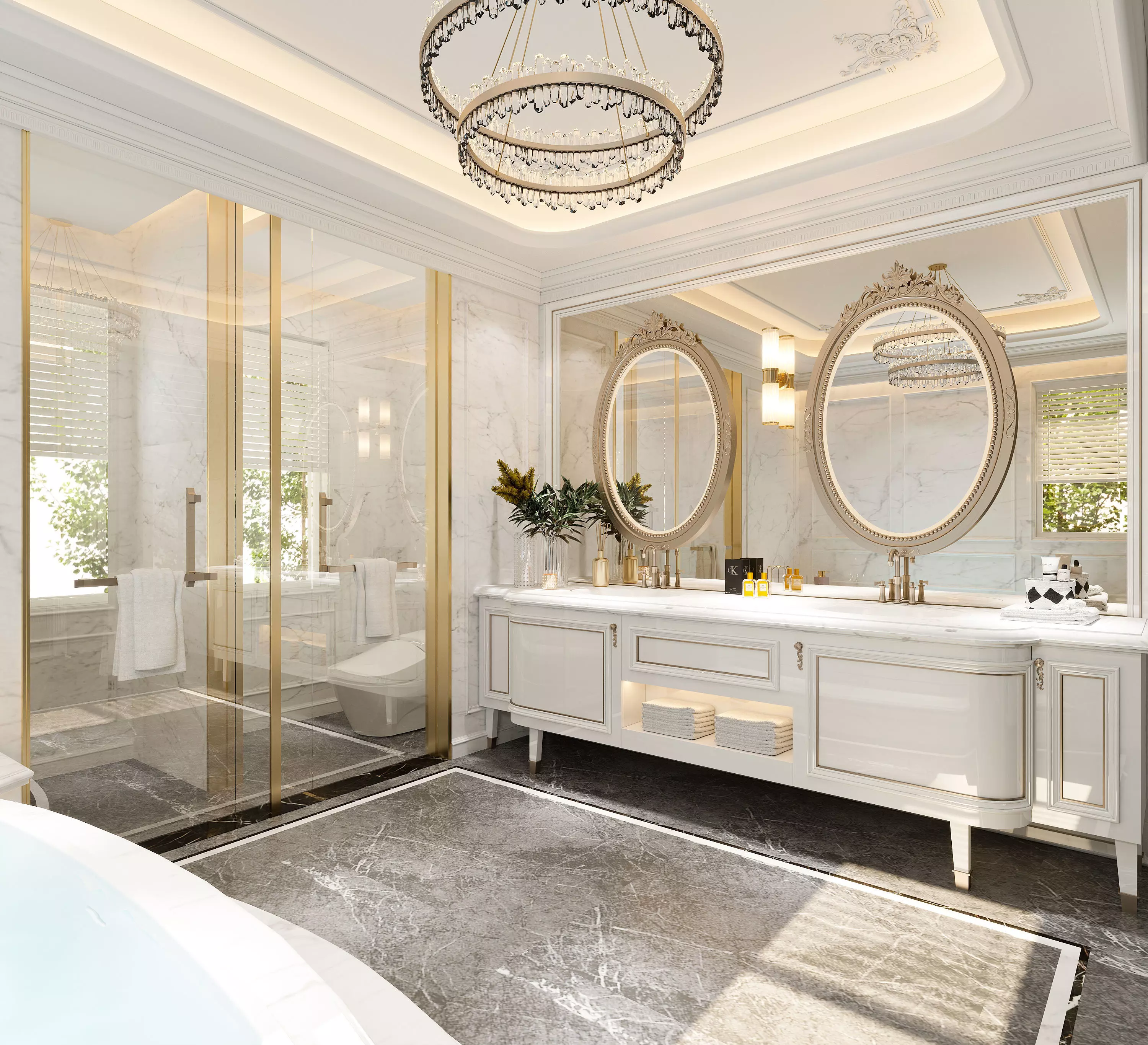 French style bathroom 3D model 3D model