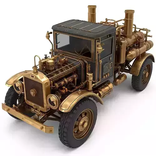 Steampunk Military Supply Truck 3D Model