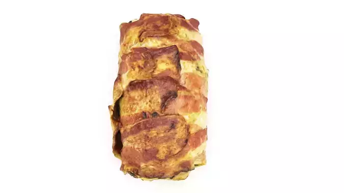 Bacon over meatloaf PBR Low-poly 3D model 2