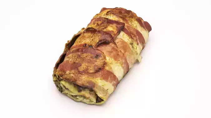 Bacon over meatloaf PBR Low-poly 3D model 6