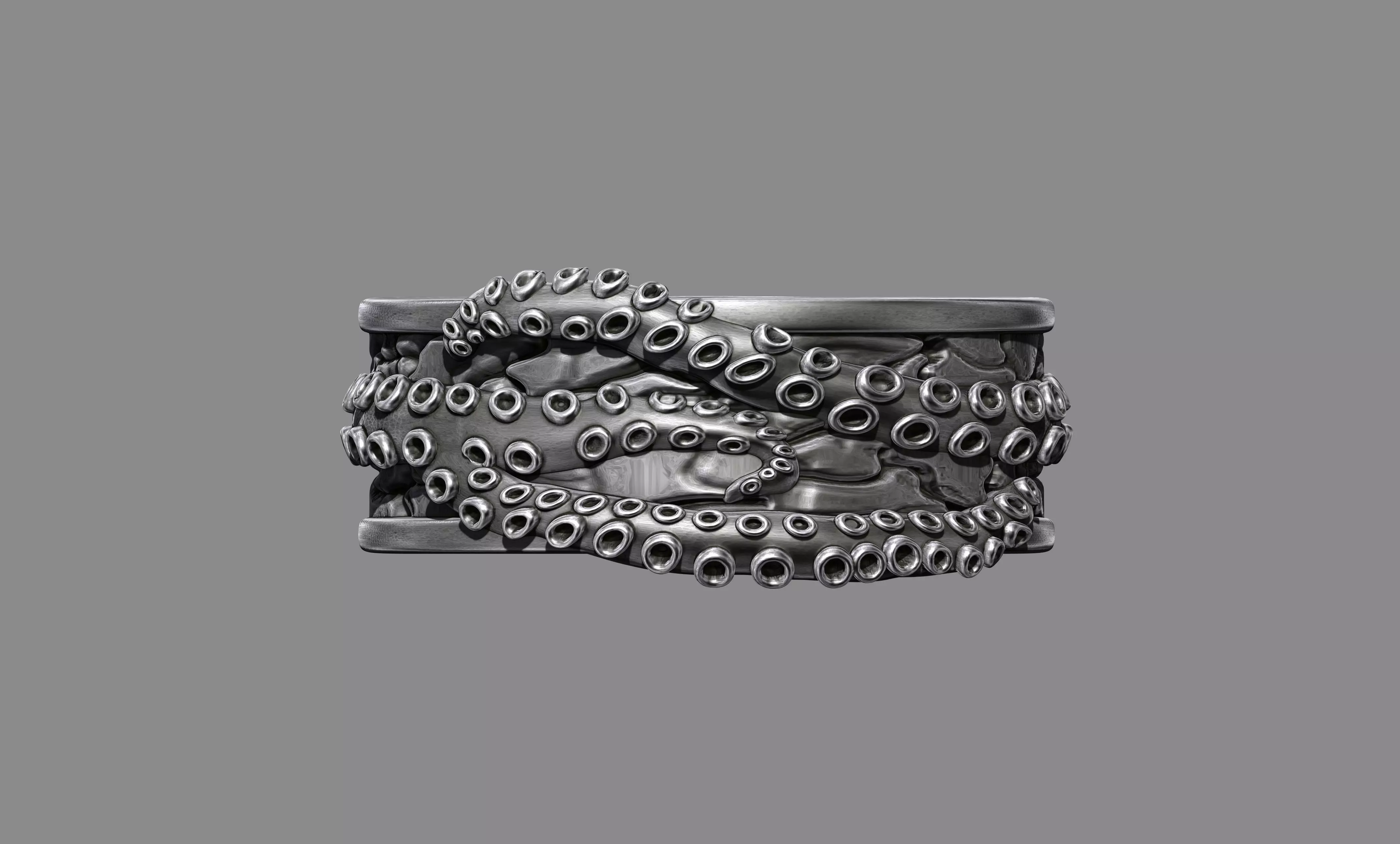 Kraken tentacles band ring 3D print model