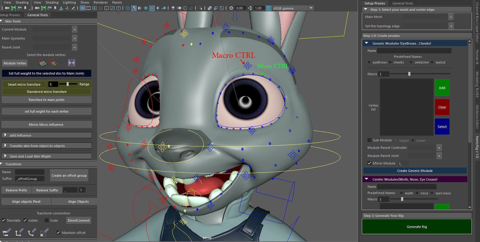 FemtoRig is an advanced python script For facial rigging 3D model_3