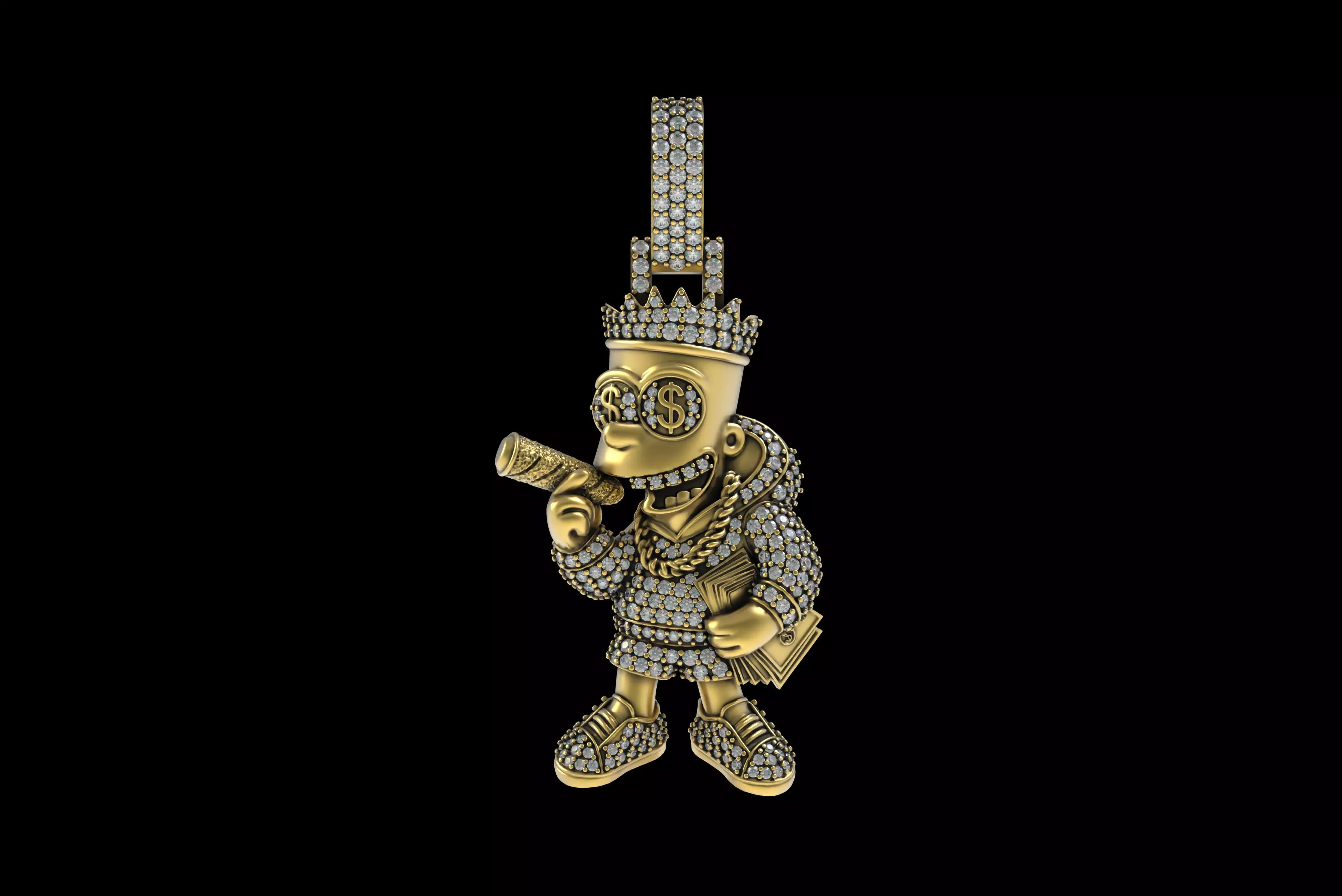 00054 Rich Cartoon Hip Hop Pendant 3D print model