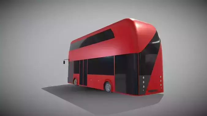 Double-Decker Bus Low-poly 3D model 5