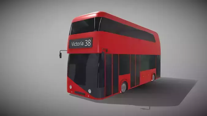 Double-Decker Bus Low-poly 3D model 2