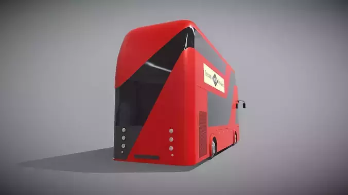 Double-Decker Bus Low-poly 3D model 4