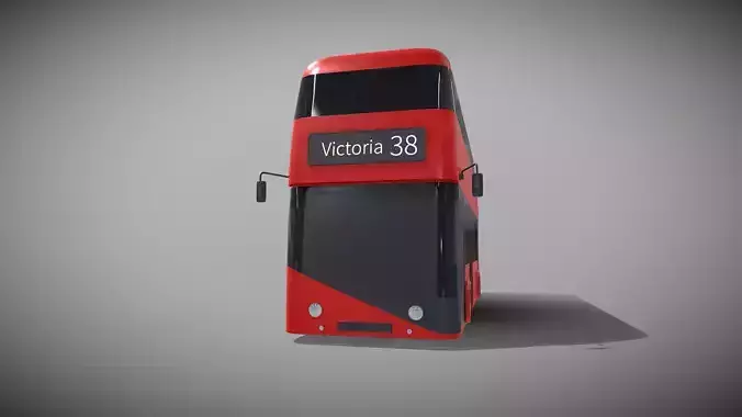 Double-Decker Bus Low-poly 3D model 7