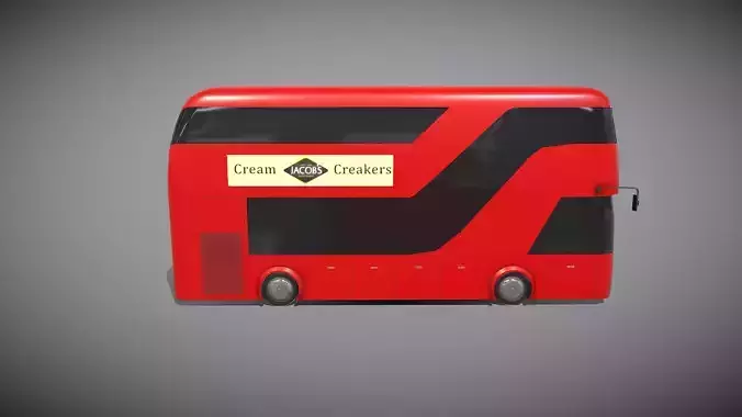 Double-Decker Bus Low-poly 3D model 3