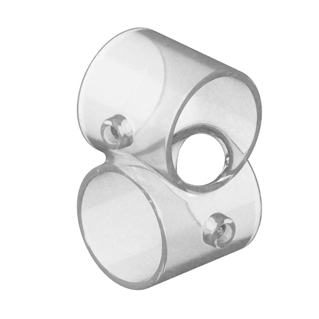 Transparent Crossover Pipe Fitting 3D model