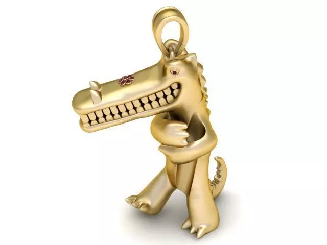 Golden Croco Buddy Pendant 3D print model