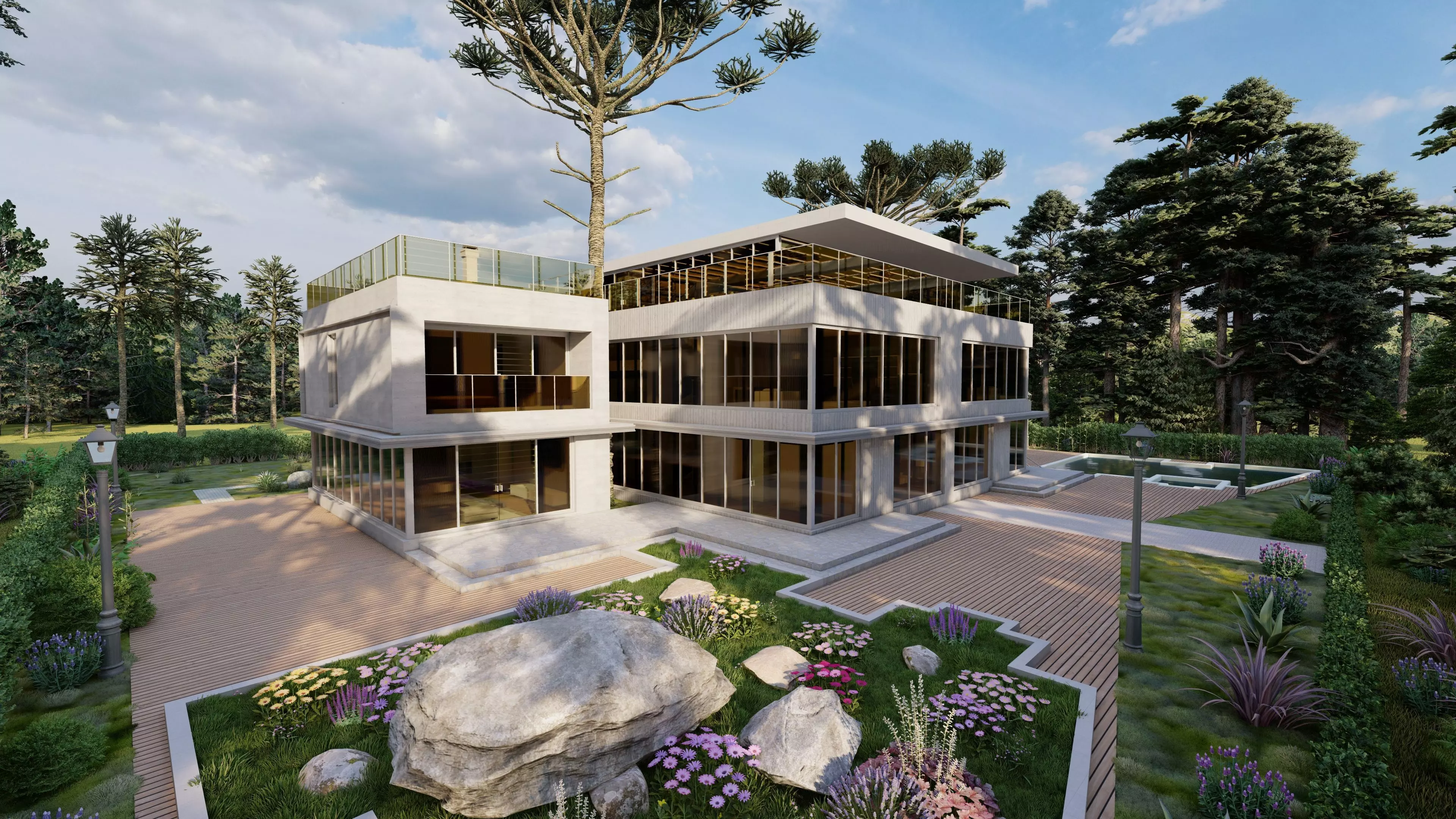 Casa Scene-villa-modern house 3D model