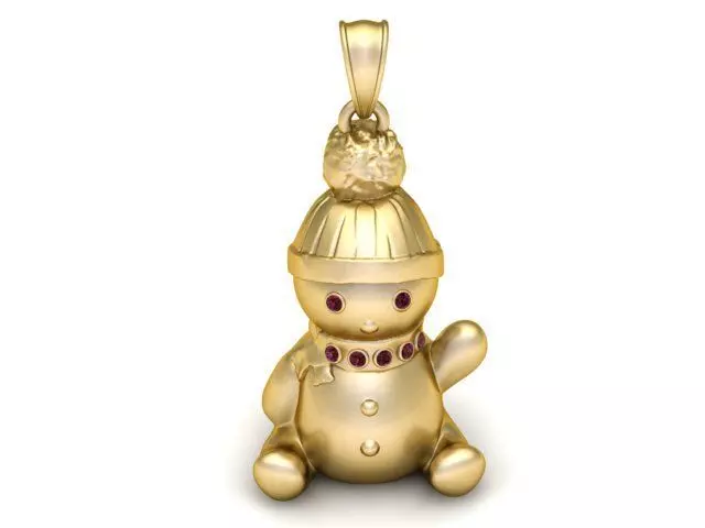 Winter Joy Snowman Pendant 3D print model