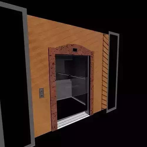 Elevator with glass door 3D model