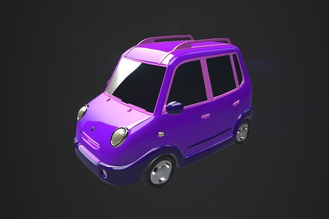 Cartoon car 3D model 2