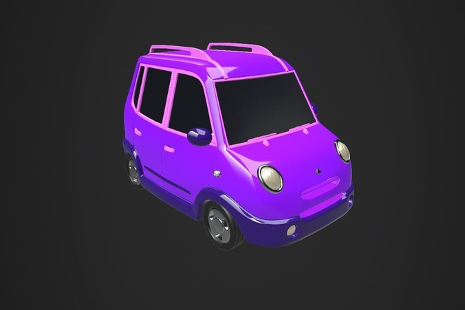 Cartoon car 3D model 5